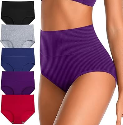 Asbestt Cotton Underwear for Women High Waisted Breathable Girls Panties Soft Women Briefs Comfy Ful...