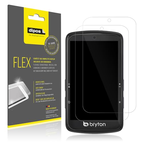 dipos I 2x Protector de Pantalla compatible con Bryton Rider S810 - cobertura 100% para pantalla I 3D Full Cover láminas protectoras