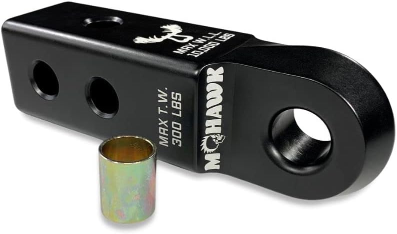 Moose Knuckle Offroad Mohawk Recovery Soft Shackle Receiver 2.0 - Coated with UV & Weather Proof Anodized Black with Laser Etched Logos for Offroading & Overlanding - 2.0 Inch Receiver Black Lung