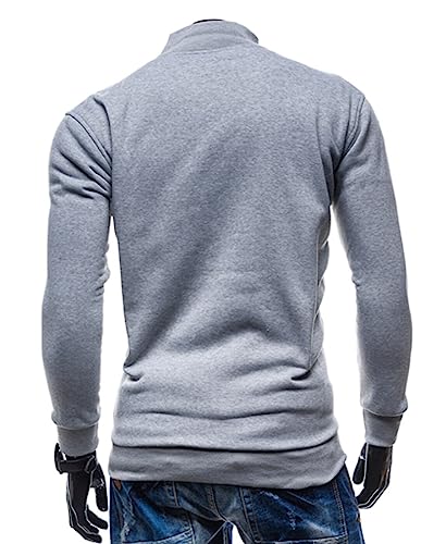 AIEOE Mens Casual Cardigan Warm Slim Fit High Neck Solid Zipper Leisure Jacket2