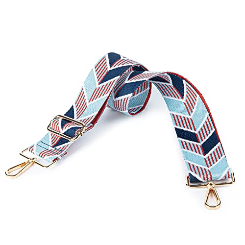 Viva Terry Adjustable Crossbody Guitar Strap Replacement for Women's Handbags and Purses (Blue shoulder strap)