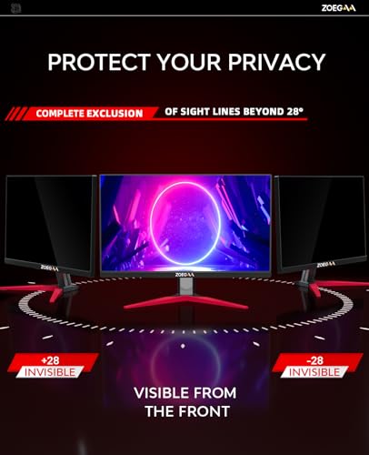 ZOEGAA 20.1 Inch 16:10 Computer Privacy Screen for Widescreen Monitor, 20.1 inch Removable Anti Blue Light Glare Eye Protection Shield, Black Blackout Anti Spy Desktop Security Private Filter - Thumbnail 4