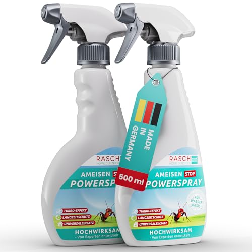 RASCH HOME DEFENDER® Ameisenspray für Innen & Aussen [2x500ML] - Effektives Ameisen Spray - ameisenmittel Garten gegen alle Ameisenarten - Langzeitwirkung Spray gegen Ameisen - Antspray-Ameisenabwehr