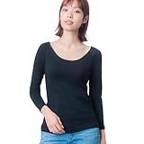 [ウイング/ワコール] あったかインナー オーガニックコットン混 やわらかくやさしい肌ざわり 【綿の贅沢オーガニック】 綿100％(肌側) ネックひろめ 8分袖 長袖 秋 冬 EL4931 レディース BL M