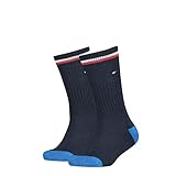 Tommy Hilfiger Unisex Kinder Tommy Hilfiger Iconic Kids' Sports Socken (2 Pack), midnight blue, 35-38