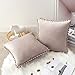 MIULEE 2 Piezas Terciopelo Funda de Cojín Fundas de Almohada con Pompones Suave Cojín Decoración Sofá Cama Silla Dormitorio Salon Habitacion 45x45cm Heart Wood