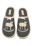 Adelheid Unschuldslamm Filzpantoffel Hauschuhe Damen grau - tierisch gemütlich - weicher Filz für ultimativen Komfort