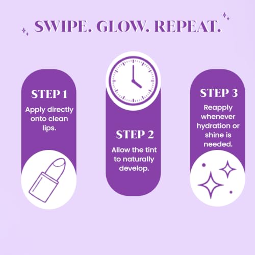 Image of Glamveda Glowy pH Jelly lip Balm 4g | pH Adapting Lip Balm with Custom Pink Tint | Hydrating Jelly Gloss Balm | Shimmer Lip Glow | Non-Sticky Lip Care