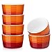 MALACASA, Seria Ramekin, 300 ml porcelanowe naczynia ramekins zestaw 6, Ramekins suffle naczynie brulee danie do muffinek babeczek pudding lody brulee, 10 x 10 x 6 cm, pomarańczowy
