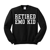 Retired Emo Kid Funny Pop Culture Sweatshirt Unisex Medium Black