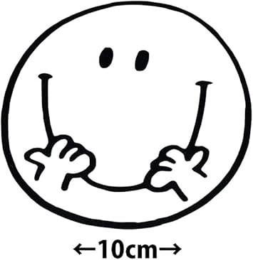 Amazon Co Jp インテリアシール スマイル 2枚入り 艶なし黒 ニコちゃんマーク ノートｐｃ Diy 工具 ガーデン