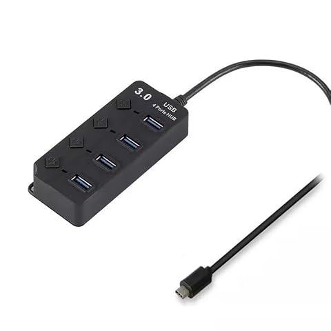 USB C Hub 3 0 USB Extender Splitter for Laptop with Individual Switch 1 to 4 Multiport USB