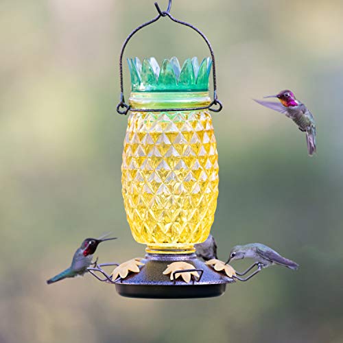 Perky-Pet 9110-1SR Pineapple Top-Fill Glass Hummingbird Feeder – 28 oz, Yellow by Perky-Pet - Image 2