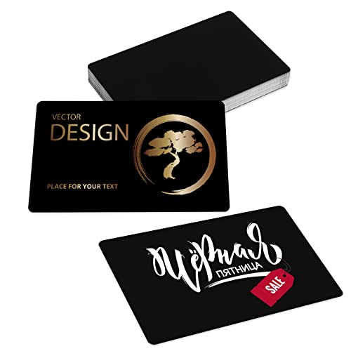 Grevosea 50 Pieces Black Business Cards, Personalised Business Cards