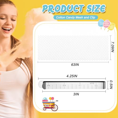 Juexica 2 Sets Cotton Candy Mesh and Clip Stabilizer Kit White Reusable Cotton Candy Machine Supplies Compatible with Floss Maker for Kitchen by Juexica - Image 2
