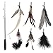 SONGWAY Interactive Cat Feather Toys - 7 Pcs Cat Toy Set, Retractable Cat Wand Toy, Teaser Refills Worm Bird Feathers with Bell, Cat Teaser Toys for Indoor Cats Kitten Play Chase Exercise, Black