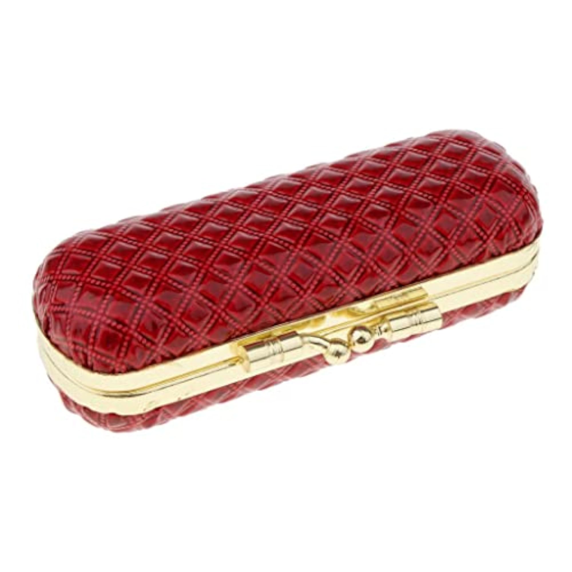 Red Leather Lipstick Case with Mirror for Makeup