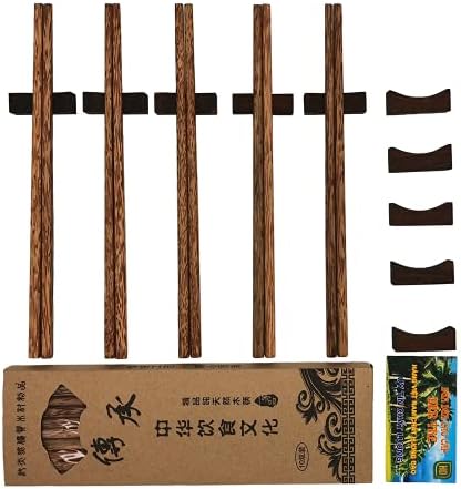 LUXIYUCHU 10 Set Coconut Chopsticks Reusable Wooden Chop Sticks Cooking Bamboo Helper Korean Japanese Cool Hair Chop Sticks Pack Reusable Chopsticks Take 10 Chicken Wings Chopstick Rest