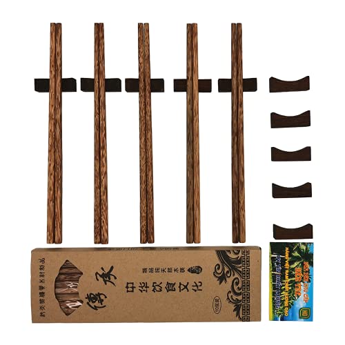 Luxiyuchu 10 Set Coconut Chopsticks Reusable Wooden Chop Sticks Cooking Bamboo Helper Korean Japanese Cool Hair Chop Sticks Pack Reusable Chopsticks Take 10 Chicken Wings Chopstick Rest #TOP2
