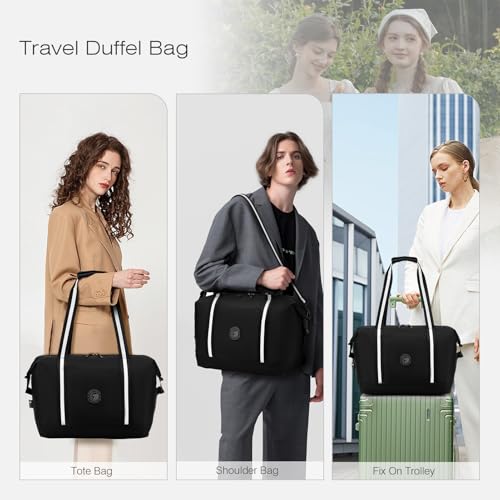 SPAHER 50L Reisetasche Groß Handgepäck Tasche 55x40x23 Germanwings Lufthansa TUI Airways Faltbare Sporttasche Damen Herren Carry on Luggage Gym Duffle Bag Weekender Fitness Bag mit Schuhbeutel