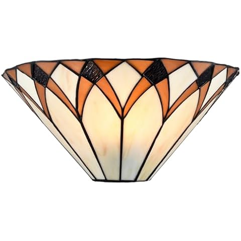 TEENYO Tiffany Wall Sconce 12.6-Inch Vintage Stained Glass Sconces Wall Lighting, 1-Light Tiffany Style Stained Glass Wall Light Fixture for Bedroom Hallway Foyer Kitchen Cover