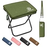 shiraya【2025Newモデル】折りたたみ椅子 アウトドアチェア コンパクト 超軽量 アルミ合金 ショルダー付き 持ち運び便利 収納袋一体型 携帯チェア キャンプ 椅子 日本語説明書付き ハイキング 釣り（グリーン）