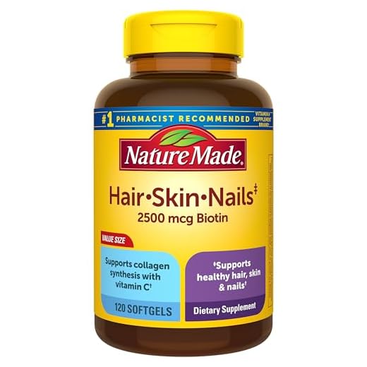 Nature Made Hair Skin and Nails with Biotin 2500 mcg, Dietary Supplement For Healthy Hair Skin and Nails Support, 120 Softgels, 120 Day Supply
