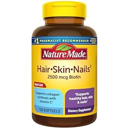 Nature Made Hair Skin and Nails with Biotin 2500 mcg, 120 Softgels