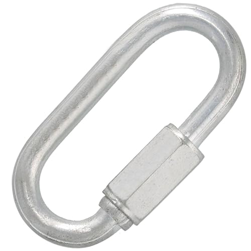 E-Rigging 3/16"" Zinc Plated Quick Link [100 Pack] Heavy Duty, Industrial | for Construction, Material Handling, Repair Link, Swings, Hoisting and Lifting, Silver