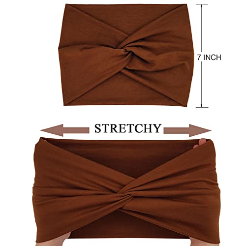 Yonuf Wide Headbands For Women Extra Large Headband Twisted Knot Head Bands For Women's Hair Band Turban Accessories 6 Pack #TOP4