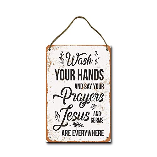 For Tin Signs 8X12 Inch Wash Your Hands And Say Your Prayers Wall Decor Hanging Sign #TOP12
