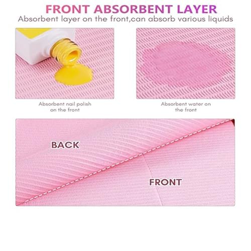 Dental Lätzchen | Tattoo Maniküre Unterlage | 3 Lagig Wasserdichte Einweg Papiertischdecke Zubehör 45 x 33cm (50, Rosa)