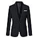 Pishon Men's Blazer Jacket Lightweight Casual Slim Fit One Button Sport Jackets, Black, Tag Size XXL=US Size M