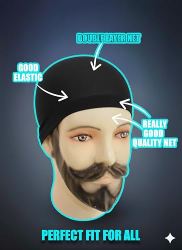 Image of SATKARTAR London UK Double Layer Elastic Stocking Wig Cap for Men & Women | Good Elastic Nylon Net Cap | Breathable & Stretchable Wig Cap for Daily Use