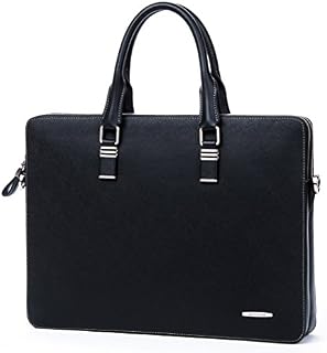 BOSTANTEN Leather Briefcase Slim Shoulder Cross-body Laptop Business Bag for Women & Men