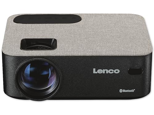 Lenco LPJ-700 Mini vidéoprojecteur - Bluetooth - Mini projecteur 4000 lumens - Durée de Vie de 30 000 Heures - Full HD - Bluetooth 5.0-2 HDMI - USB - Noir/Gris