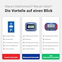 VENTON [Test SEHR GUT, Note 1.1] Elektronische Solar Parkscheibe mit Zulassung, Automatische Digitale Parkuhr Elektrisch für alle PKW, Auto Zubehör Innenraum & Gadgets Digital Solar-Parkscheibe – Ansicht 9