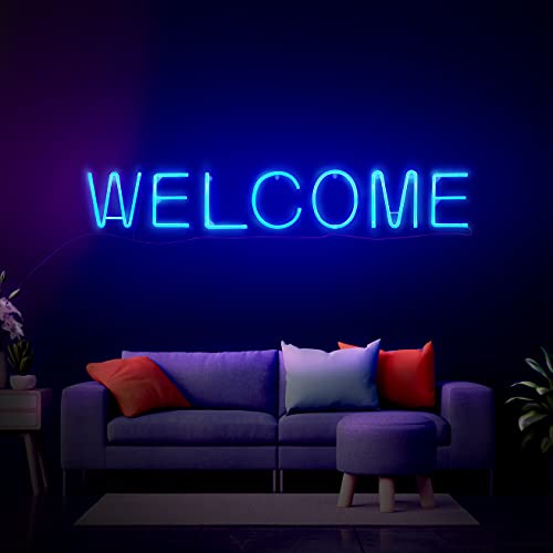 Light Up Led Neon Letters Sign Wall Decorative Neon Lights Warm White Pink Blue Alphabet Marquee Letter A To Z & 0 To 9 (Blue) (C) #TOP5