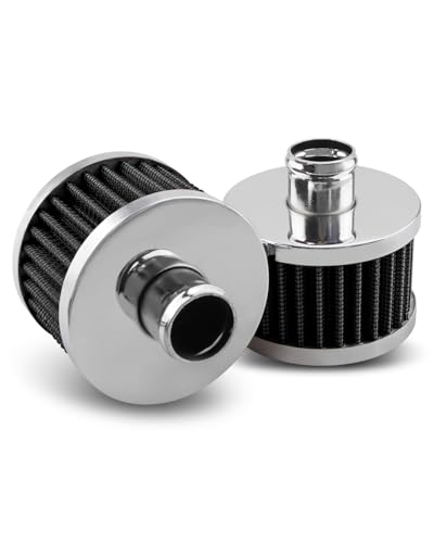 2PCS Car Air Filter Fit for Vehicles with 23mm Air Intake, High Flow Vent Valve Cover Breather Filter (Black)