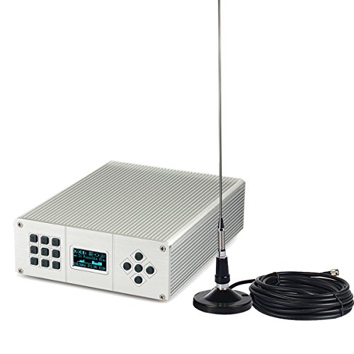 Retekess TR505 FM Broadcast Transmitter, Long Range Transmitter, Mini Radio Transmitter with OLED Display, Support TF Card, Micro USB