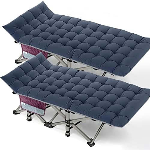 Folding Camping Cots for Adults, 2 Pack Heavy Duty cot with Carry Bag, Portable Sleeping Bed for Camp Office Use Outdoor Cot Bed for Traveling