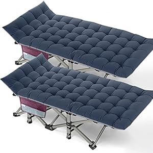 Folding Camping Cots for Adults, 2 Pack Heavy Duty cot with Carry Bag, Portable Sleeping Bed for Camp Office Use Outdoor Cot Bed for Traveling