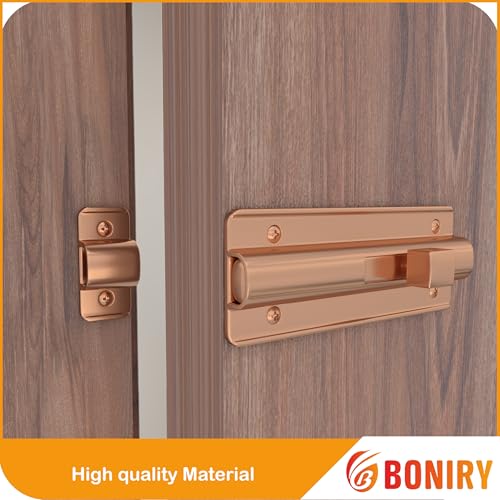 Image of Boniry Premium Heavy Duty Door Latch | Door Stopper Lock | Main Door High Security and Home and Office Doors for Wooden and PVC Door Latch (2, Rose Gold)