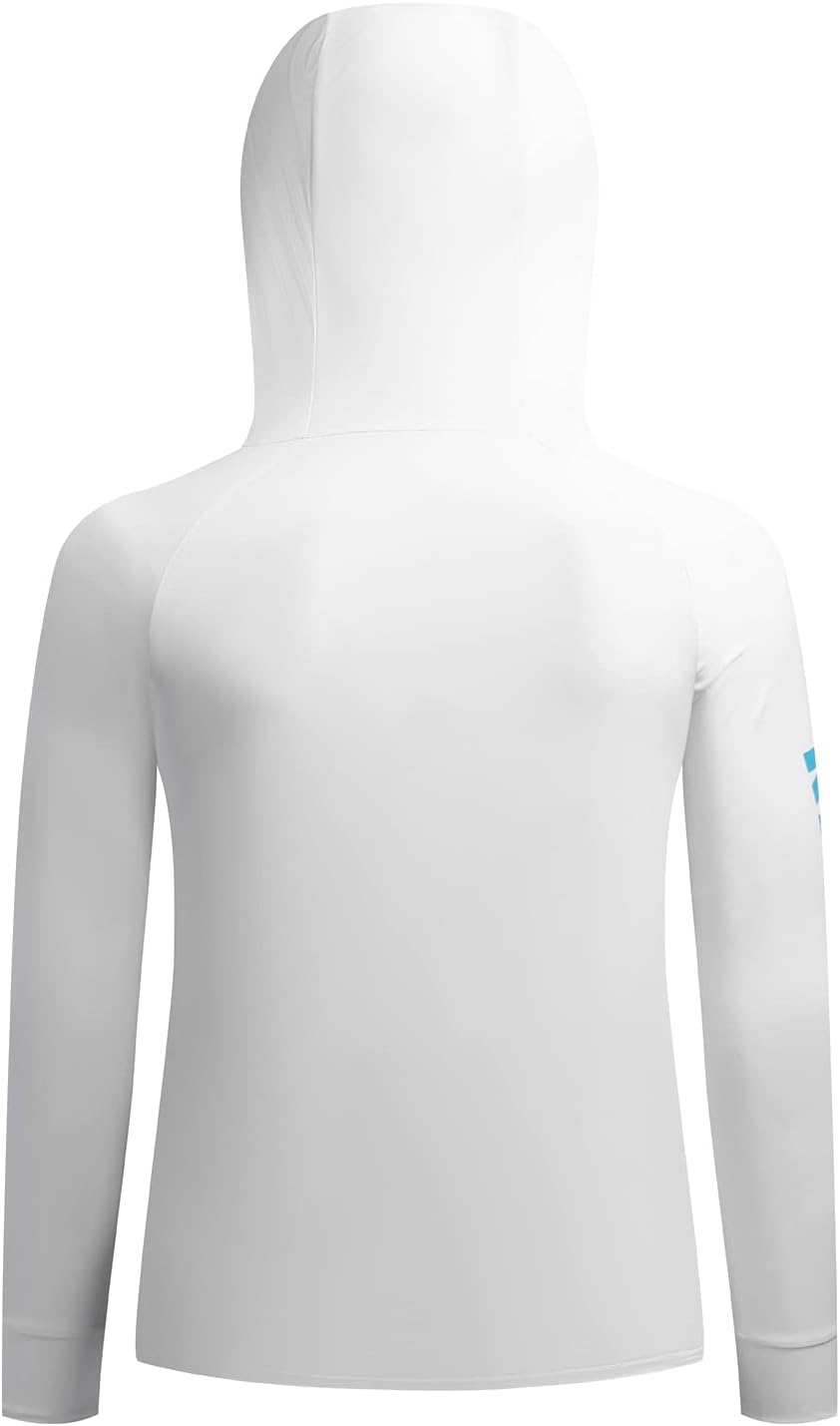 Men's 1/4 Zip Long Sleeve Fishing Shirt UV Sun Protection UPF 50+ Pullover with Hoodie for Running Hiking