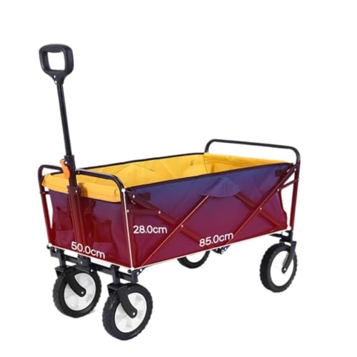 Outdoor-Trolley Campingwagen Outdoor Camp Field Hand Push Faltbarer Picknickwagen Zugstange Kleiner Anhänger Campingfahrzeugausrüstung Gartenwagen(Blue) – Bild 3