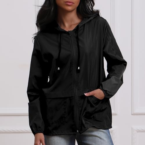 Womens Rain Jacket Lightweight Raincoat Waterproof Outdoor Windbreaker Rain Jackets