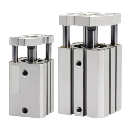 Vérin pneumatique fin double effet CQMB63 course 25mm cylindre de guidage compact - 3