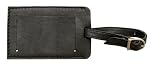 Ashlin® Rectangular Luggage Bag Tag with Adjustable Strap - 100% Tuscany Leather(TAG04-18-01), Black, Luggage Tag
