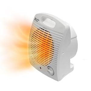 Comfort Zone Personal Space Heater, Fast Heating Electric Heater with Adjustable Thermostat, 3 Heat Settings, Tip-Over & Overheat Protection, Cool-Touch Portable Heater for Home & Office, ETL Listed