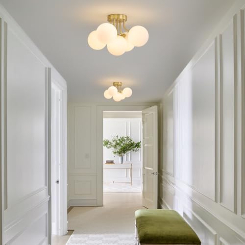 Mid Century Modern Sputnik Light: 5 Lights 세미 플러시 마운트 천장 조명 — 사진 6